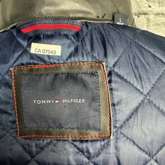 Tommy Hilfiger Faux Leather Quilt Lined Jacket - Picture 10 of 13